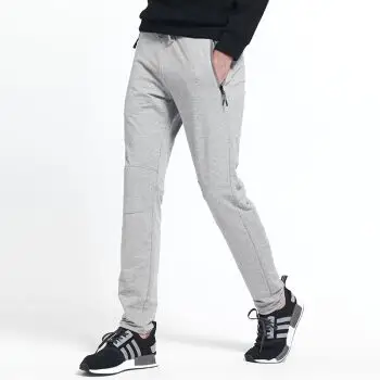 春季薄款收口小脚裤修身休闲运动裤男装针织卫裤跑步裤 浅灰色春款