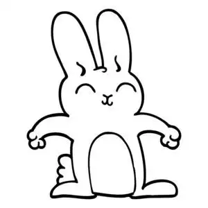 线描卡通灰兔图片