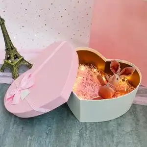 七夕情人节心形礼物盒超大爱心礼品盒大号礼盒空盒子包装盒少女心