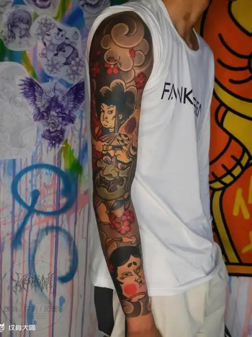 日式老传统花臂_纹身图案手稿图片_无锡青臣—杨啊的纹身作品集