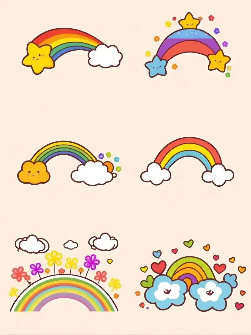 来画一些简单的云朵,彩虹和太阳吧!跟着老师一起学画画,超有趣 - 抖音