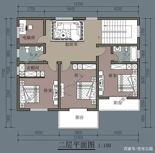 宽12米,长10米地,怎么设计2层带堂屋的农村别墅呢?