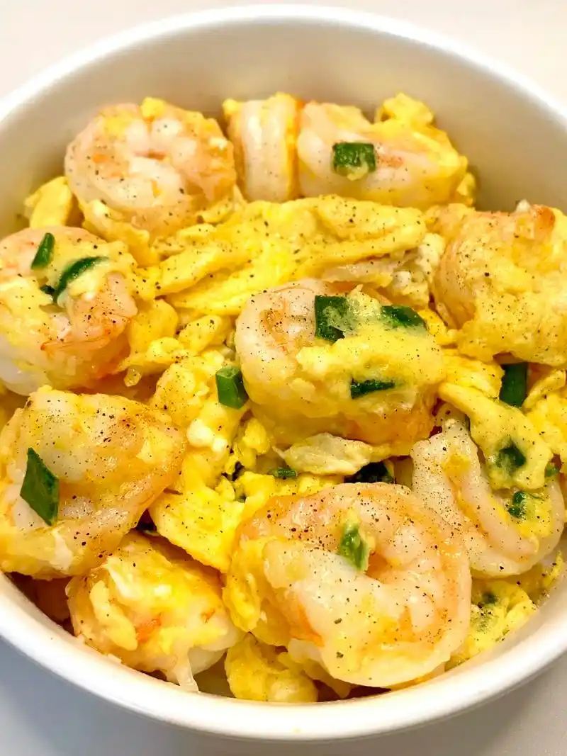 虾仁滑蛋.#图文伙伴计划 减脂期吃它!我两周瘦了7斤! - 抖音