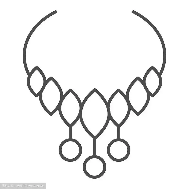 项链细线图标珠宝