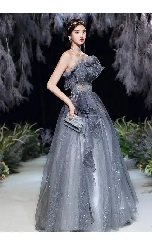 无袖婚纱礼服款式晚礼服流行元素拉链婚纱礼服摆型a字裙适用场景婚庆