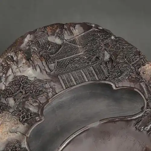 肇庆市制砚名师 程启元作品 坑仔岩《兰亭》砚