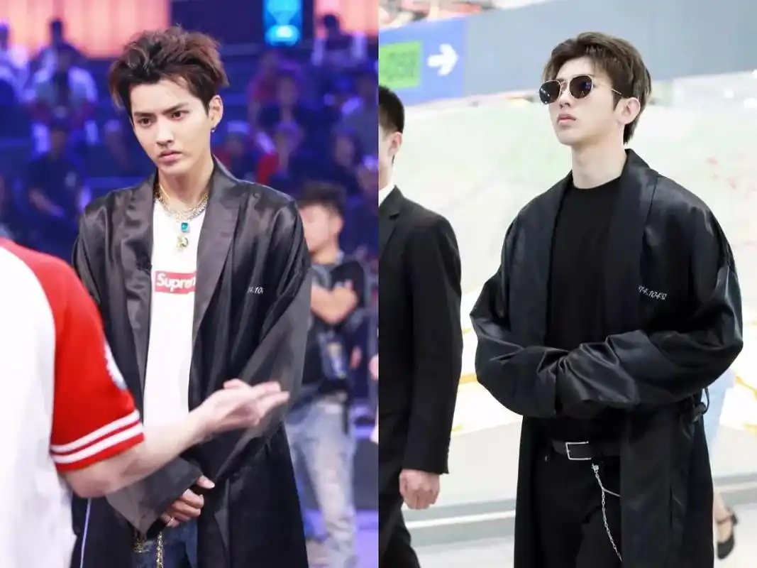 吴亦凡蔡徐坤"撞衫",同件外套却不同风格,你喜欢谁的穿搭?