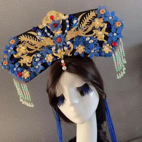 头饰甄嬛华妃旗头发饰古装清朝娘娘妃子发冠发饰