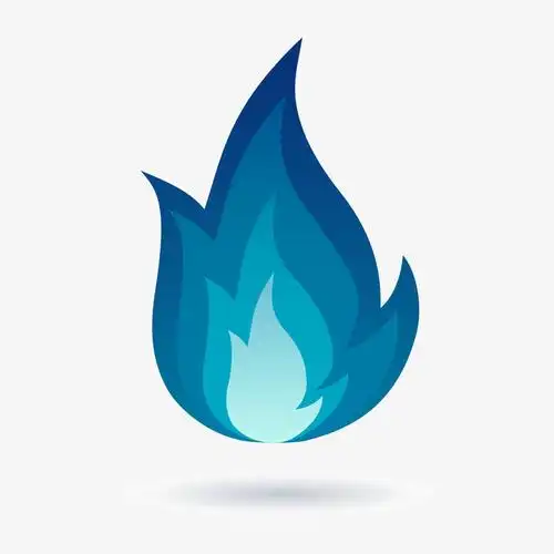 矢量卡通手绘蓝色酷炫火焰免抠图