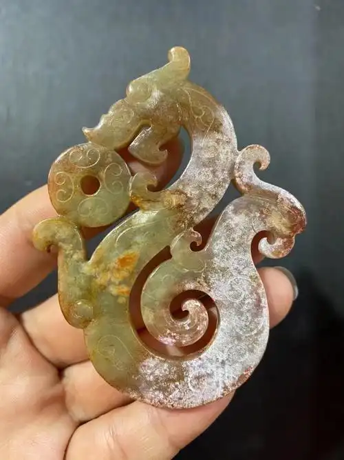 战国汉代出土千年古玉和田玉雕龙图腾挂饰玉珮自古帝王将相收藏