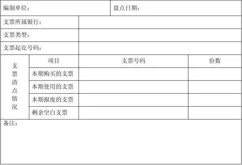 支票盘点记录表