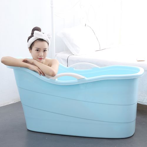 泡澡桶 成人浴桶大号蓝色 加厚保温家用浴桶 塑料浴桶洗澡桶 浴盆家用