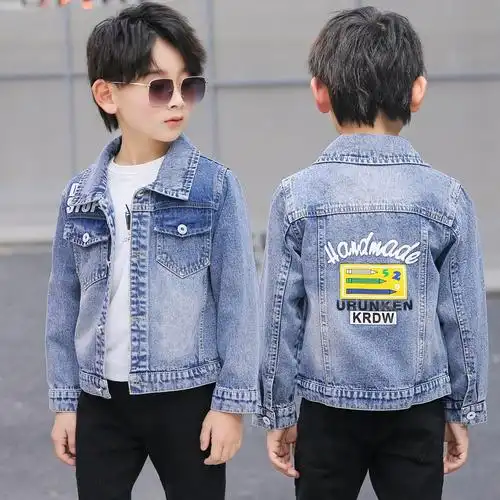 男童牛仔外套2021春秋新款儿童夹克上衣中大普通外套