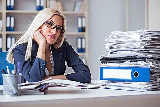 忙碌,职业女性,工作,办公室,书桌