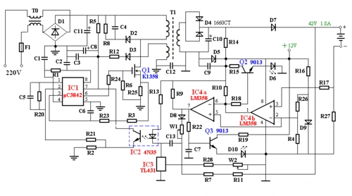 电路图(高标牌)雅迪的此款充电器是高标针对电动自行车铅酸电池包开发