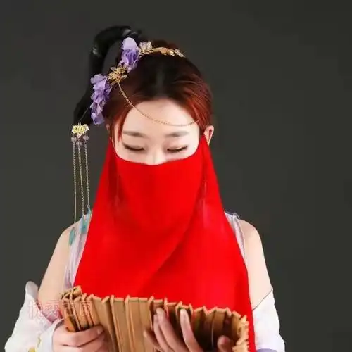 dicify新品面纱古风古风雪纺面纱汉服遮面蒙面防晒仙女古装纱巾面帘
