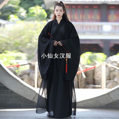 汉服女夏黑色霸气学生古装剑客侠客仙气古风中国风仙女摄影魏晋风