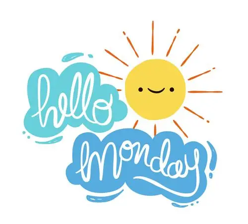 可爱星期一太阳艺术字矢量图_矢量字体_懒人图库