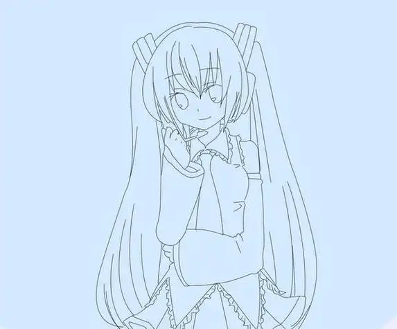 二次元少女头部简笔画