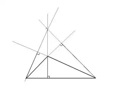 钝角三角形的垂心怎么做?