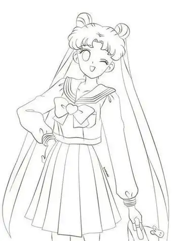 可爱女生简笔画 可爱女生头像公主简笔画人物美少女6美少女动漫人物简