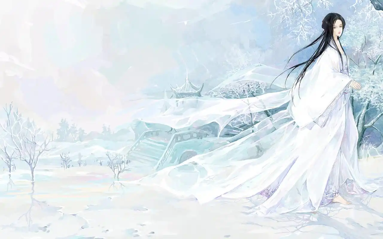 唯美古风手绘人物高清电脑桌面壁纸图片