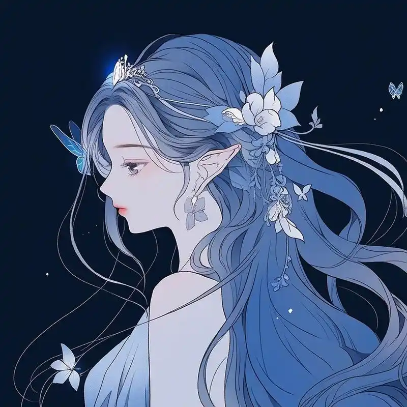 蓝色系头像:眼里有星辰大海,心就有繁花似锦,遇见你,四季如春.