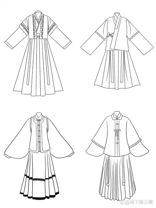 服装设计款式图/ 4款汉服(3)