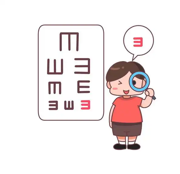 卡通学生正在使用视力测量表623571png图片免抠素材