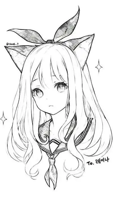 二次元人物简笔画男二次元的猫简笔画唯美 壁纸