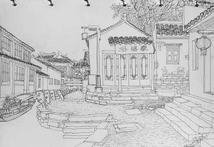 线描周庄:徐明瑜笔尖下的大美水乡
