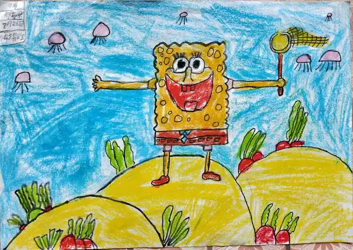 8月26日儿童画作品集《海绵宝宝》
