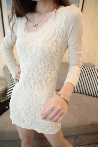 蕾丝打底裙