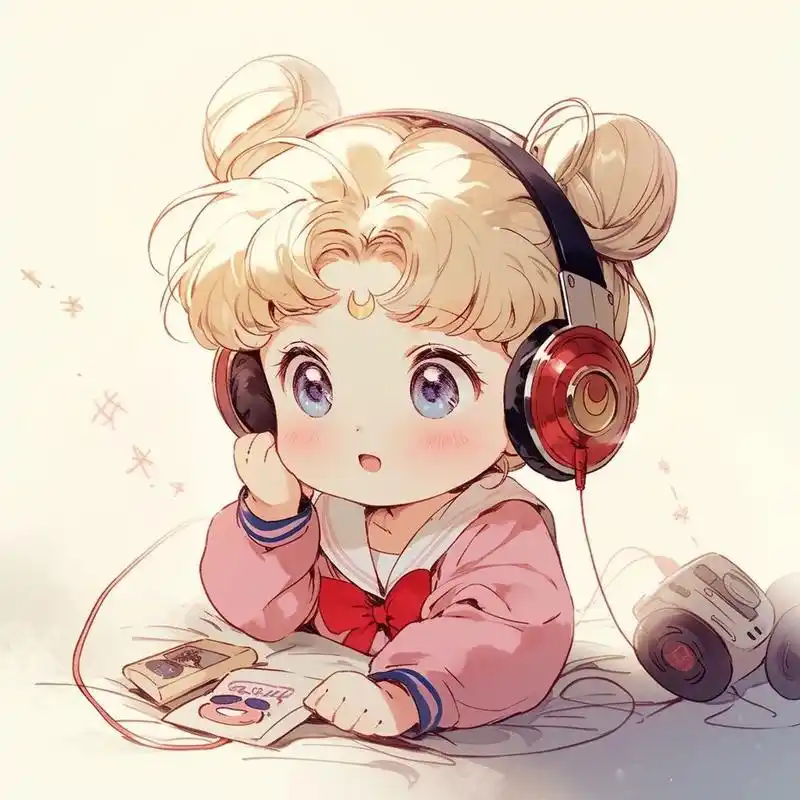 可爱头像·听音乐(8张) 正在听音乐的宝宝,给我萌化了     0