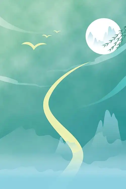 中秋月亮国潮风思乡海报免抠背景