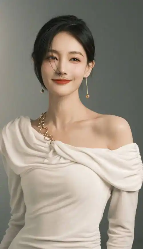 李一桐一字斜肩连衣裙写真_锁骨_裙子_气质