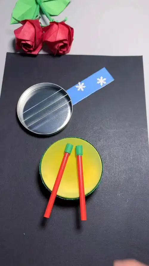 教你做迷你小鼓和弹奏乐器,幼儿园创意手工