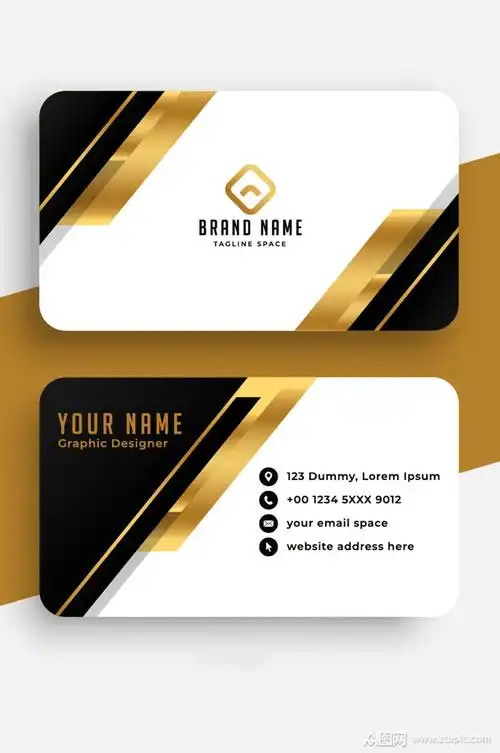 黑金质感企业名片模板名片背面