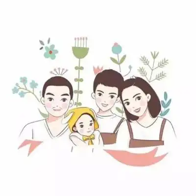 一家四口的卡通图片一儿一女头像可爱 温馨幸福的一家人图片大全_卡通