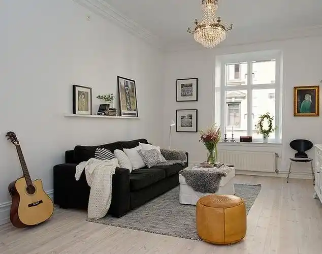 现代简约风格50㎡以下两室一厅客厅装修效果图