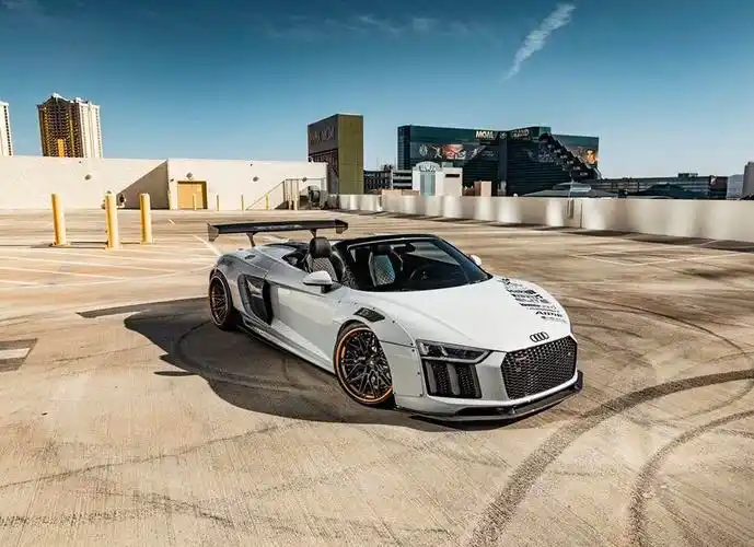 奥迪r8 spyder改装案例,大尾翼大宽体帅气十足