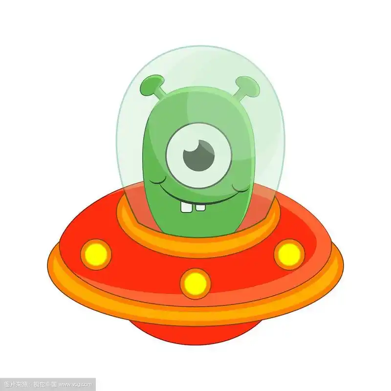 可爱卡通外星人孤立上