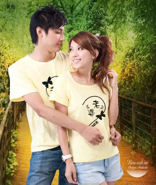 批发2013年新款 老公老婆 短袖情侣t恤 情侣装批发 货号2005