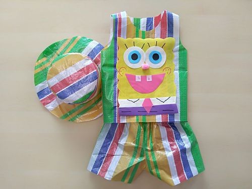 儿童环保衣服男女孩走秀服装亲子手工diy制作幼儿园塑料袋时装秀