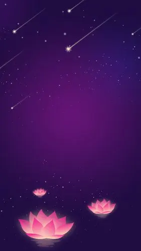 唯美粉色荷花h5背景素材