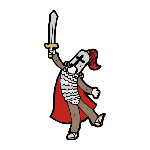 中世纪的骑士,向量,在白色背景上的中世纪的骑士卡通