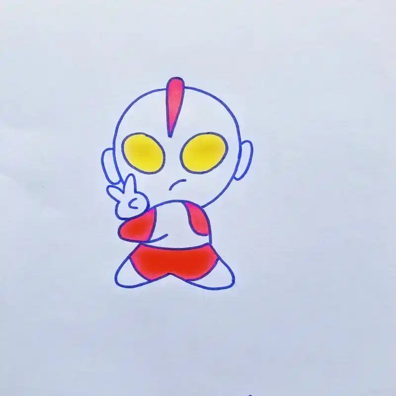 如果上课太累就画一个奥特曼吧