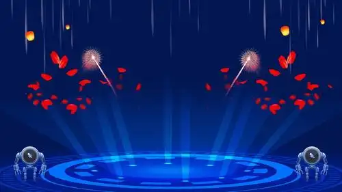 蓝色大气灯光舞台背景设计