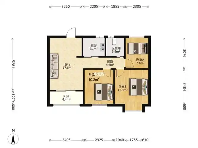 房屋概况93房屋产证面积85.