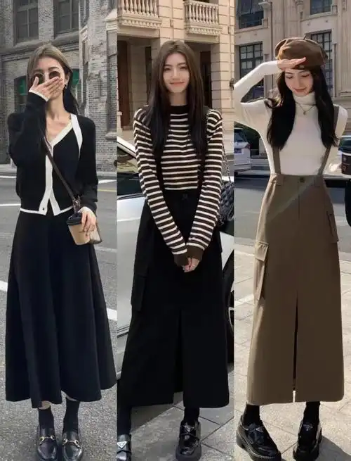 小知识:黑色半身长裙配什么上衣好看(照着穿衣范例搭配时尚显瘦)-图2